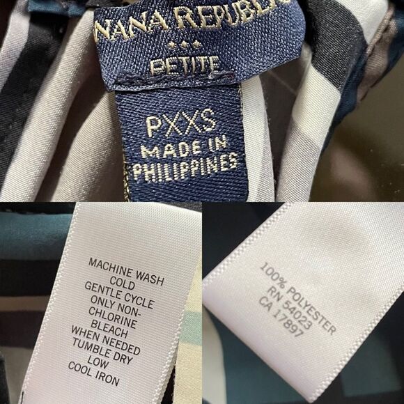 Banana REPUBLIC Sleeveless Halter Tie Back Tank Top Sleeveless Blouse Print XXSP - Picture 8 of 8